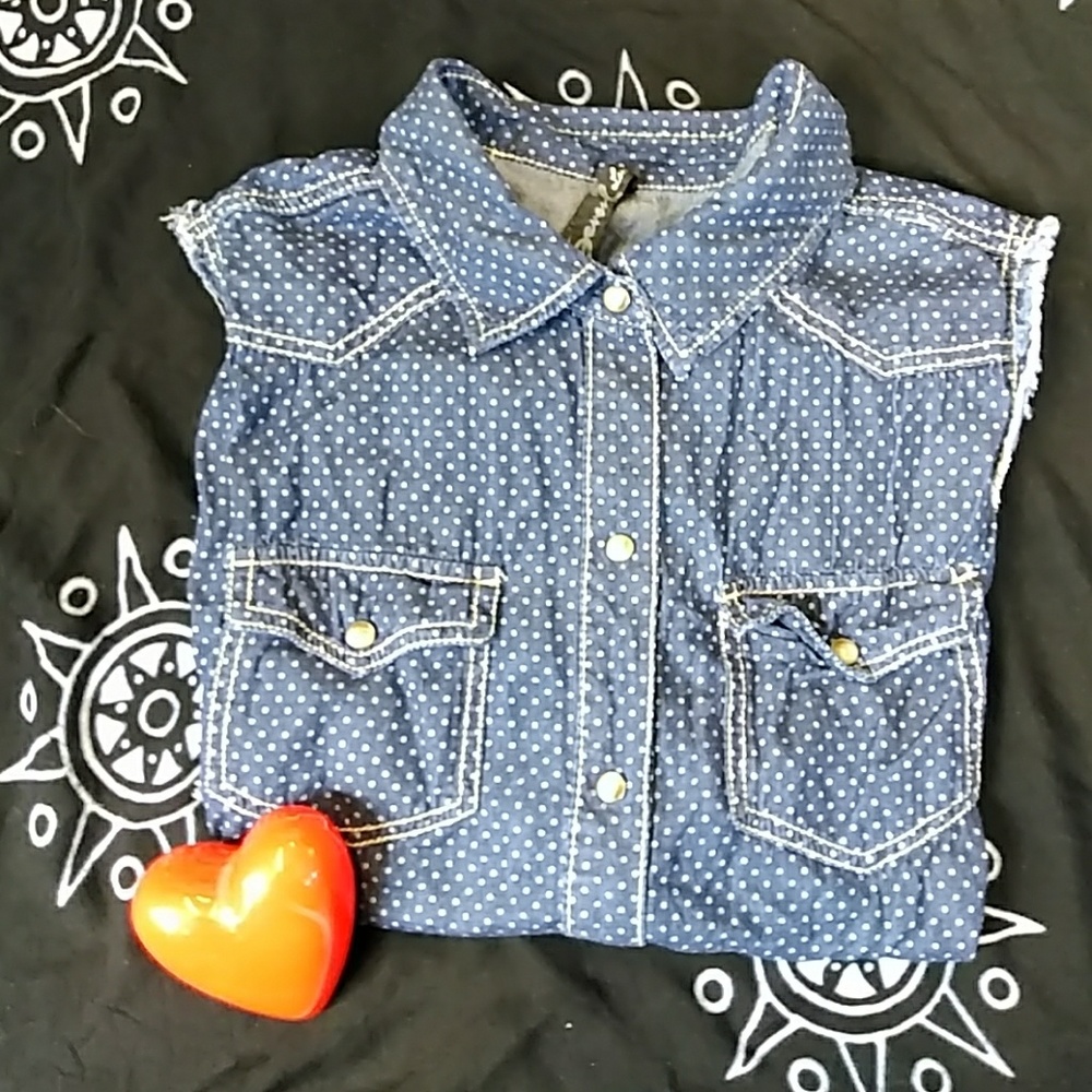 WOMNENS SEVEN TOP ..DENIM KINDA TOP SIZE 18/20